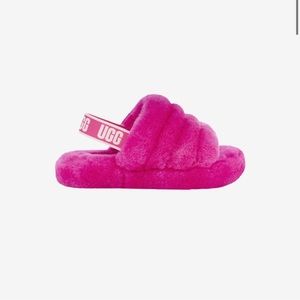 pink UGG fluff Yeah slides